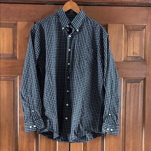 Nautica Men's Blue Plaid Casual Button Down Shirt, L